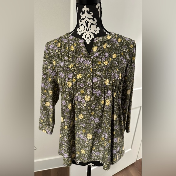 Napa Valley Tops - Napa Valley Floral Pleated Blouse